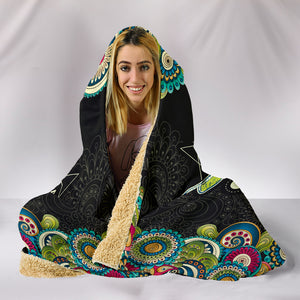 Dragonfly Cozy Warm Hooded Sherpa And Microfiber Blanket With Hood