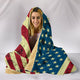 American USA Flag Cozy Warm Hooded Sherpa And Microfiber Blanket With Hood