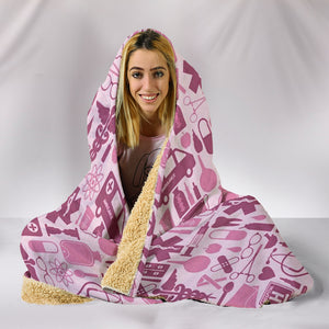 Nurse Pink Tools Hooded Blanket Nurses Nursing