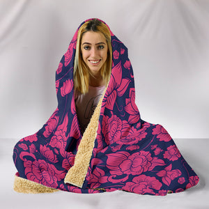 Pink Lotus Flower Hooded Blanket