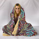 Boho Indian Feathers Hooded Blanket
