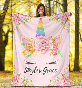 Skyler Grace - Personalized Unicorn Blanket