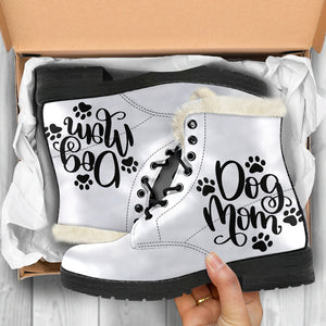 Dog Mom Mother Faux Fur Women's Men's Vegan-Friendly Leather Boots