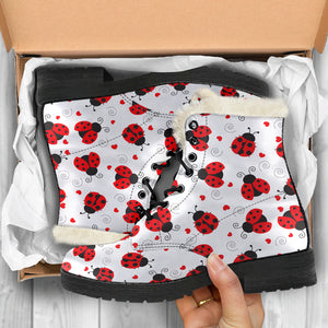 Ladybugs Love Women's Faux Fur Leather Boots