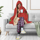 Skull Couple Roses (Red) - Hooded Blankets