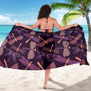 Purple Dragonflies Beach Sarong Lightweight Purple Dragonflies Sarong Scarf Blanket