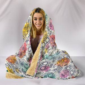 Pastel Sugar Skull III Hooded Blanket