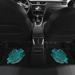 Turtle Front And Back Car Mats - Teal