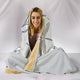 Seamless Pattern Water Lotus Dragonfly Hooded Blanket