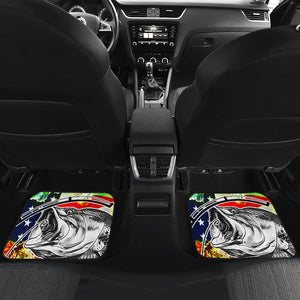 Fishing Big Fish US Flag - Front and Back Car Mats Gift (Set or 4)