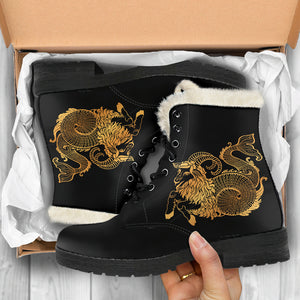 Capricorn Zodiac Faux Fur Leather Boots - Freedom Look