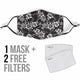 Floral Pattern Face Mask with Filters