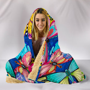 Colorful Butterflies Butterfly Hooded Blanket