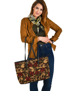 Sugar Skull Big Leather Tote Bag Christmas Birthday Gift