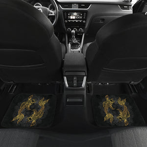 Golden Pisces (Fish) Zodiac Front And Back Car Mats (Set Of 4) - Freedom Look