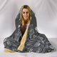 Lotus Dragonfly Sketch Hooded Blanket