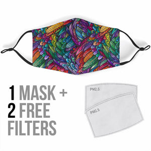 Boho Feather Face Mask with Filters
