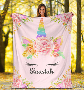 Shaistah - Personalized Unicorn Blanket