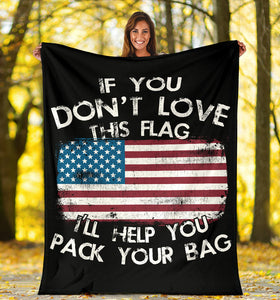 US Happy Independence Day - Loving American Country Funny Saying Blanket