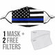 Thin Blue Line Face Mask with Filters