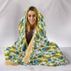 Boho Watercolor Peacock Feather Hooded Blanket