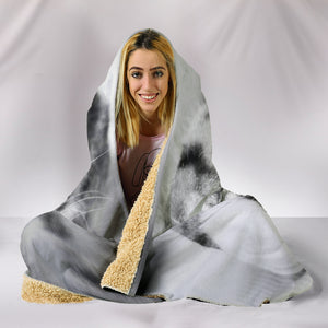 Simply Cat Lovers Plush Lined Wearable Sherpa Hooded Blanket