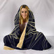 Bohemian Hand Drawn Sun and Moon Hooded Blanket