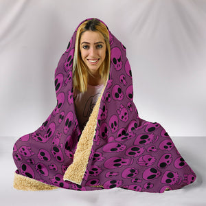 Pink Skulls Hooded Blanket