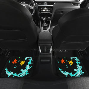 Autism Awareness Shark Black - Universal Front and Back Car Mats (Set of 2 or 4)