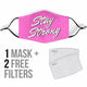 Purple Stay Strong Face Mask with Filters