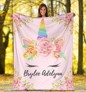 Brylee Adelynn - Personalized Unicorn Blanket