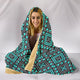 Boho Seamless Blue Pattern Hooded Blanket