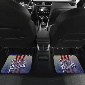 Fishing Angling Fish US Flag - Front and Back Car Mats Gift (Set of 2 or 4)