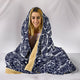 Black White Lotus Hooded Blanket