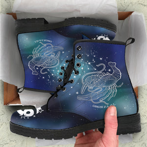 Cancer Horoscope Zodiac Star Sign Leather Boots Christmas Birthday Gift