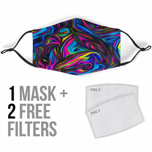 Colored Fractal Art Face Mask with Filters