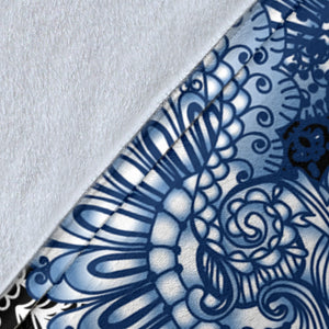 Blue Lotus Fractal Blanket for Kids and Adults