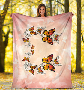 Pink Butterflies Premium Blanket V3
