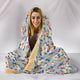 Boho White Flowers Hooded Blanket