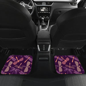 Dragonfly Violet Front And Back Car Mats (Set Of 4) - Freedom Look