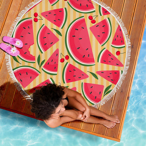 Watermelon Round Beach Camping Picnic Portable Outdoor Blanket