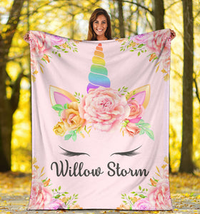 Personalized Unicorn Blanket - Willow Storm