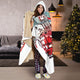 London Hooded Hooded Sherpa And Microfiber Blanket With Hood