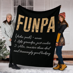 Funpa Meaning Cool Grandpa Premium Blanket