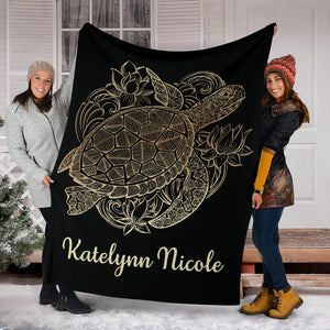 Katelynn Nicole - Personalized Turtle Blanket