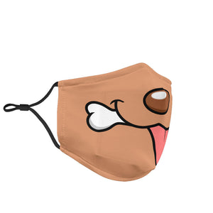Cartoon Dog with Bone Face Mask With Filters