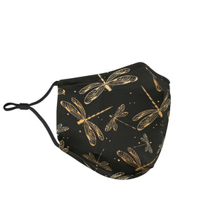 Gold Dragonflies Face Mask With Filters