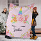 Jackie - Personalized Unicorn Blanket