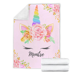 Montse - Personalized Unicorn Blanket