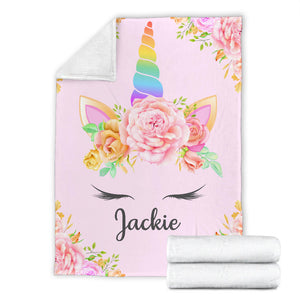 Jackie - Personalized Unicorn Blanket